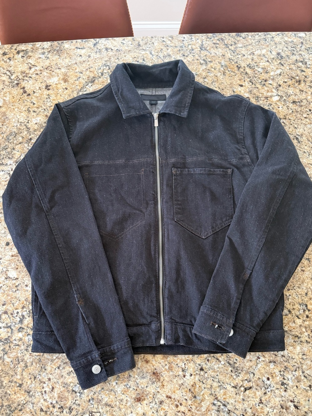 Men’s ZARA Denim Workwear Jacket Over Shirt size MEDIUM BLACK